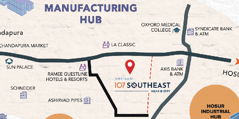 Shriram 107 Southeast Location Map